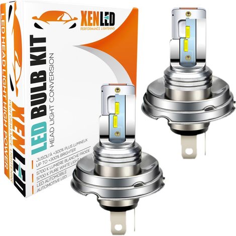 2 Ampoules Bi-LED R2 P45t Easy2 - 9-32Vdc - 5000K - 2500lms - XENLED - 100W d'éclairage (1/5)