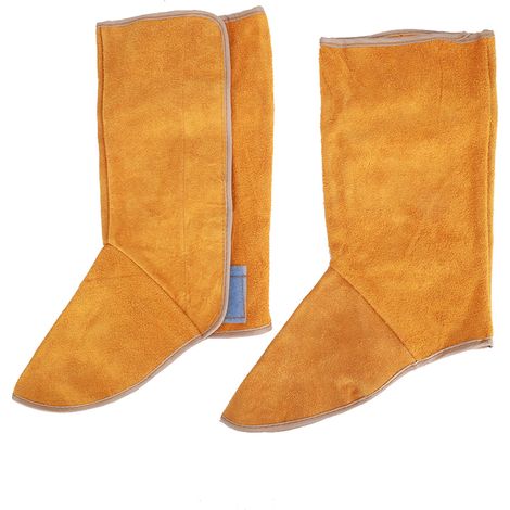 1 Paire de Protections de Pieds en Cuir de Vache pour Soudeur, Résistantes à la Chaleur et Ignifuges
