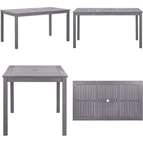 Gartentisch Grau 140x80x74 cm Massivholz Akazie - Gartentisch - Esszimmertisch - Akazienholz - Outdoor Möbel - Terrassenmöbel - Home & Living