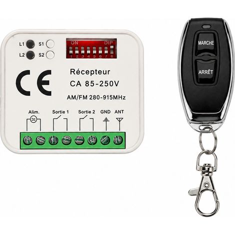 Récepteur interrupteur sans fil AC 85-250V blanc avec 1 télécommande ON/OFF blanc 1 pièces onoff 10 × 8 × 4 cm 81 g – Livraison gratuite