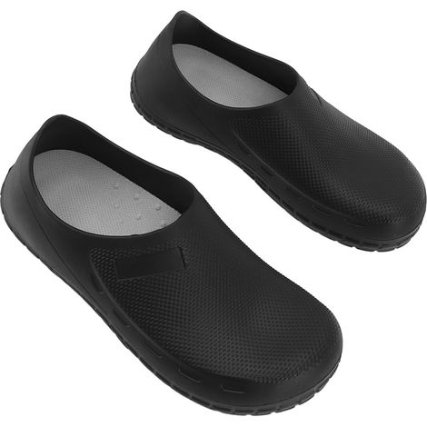 Chaussures slip-resistant tissu mesh anti-abrasion femmes hommes noires 42, baskets confort travail cuisine ski, 1 paire (1/5)