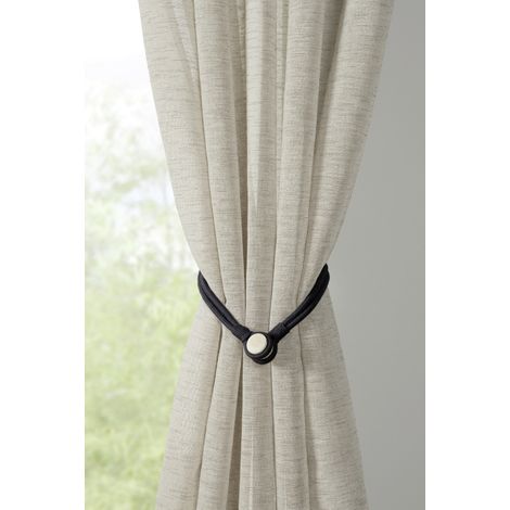 Gardinia Raffhalter für Vorhänge Kordel 47 cm schwarz - 2 Stück Raffhalter