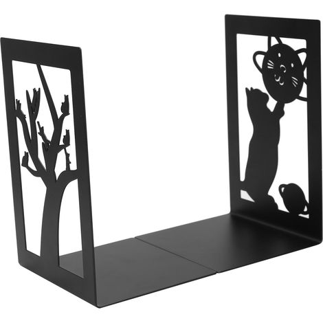 serre-livres en métal pour bureau, étagère, rangement de livres et documents, séparateur, fournitures de loisirs créatifs (arbre à chat Cat Planet) (1/5)