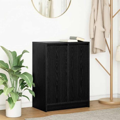 Sideboard Schwarz Eichen-Optik 57x34x76 cm Holzwerkstoff