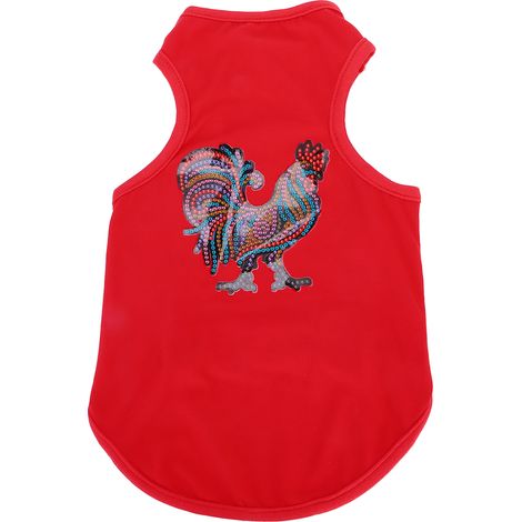 Vêtements pour chien doux et confortables, motif strass, à peindre soi-même, t-shirt pour chiot de petite à moyenne taille (rouge, taille M) (1/5)