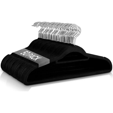 50 Cintres, Velours, Antidérapant, ABS, Rotation 360º, Gain de place, Armoire