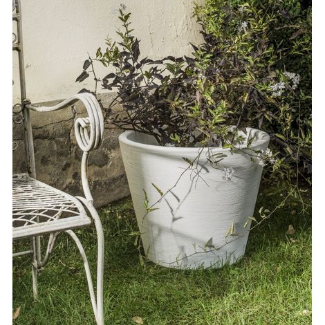 Vaso conico in resina Campanula diam. 52 cm. Bianco