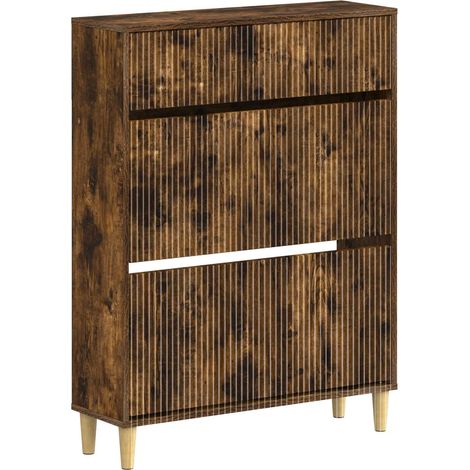 Shoe Cabinet ARNHEM 78 x 24 x 103 cm Engineered Wood Smoked Oak vidaXL (1/5)