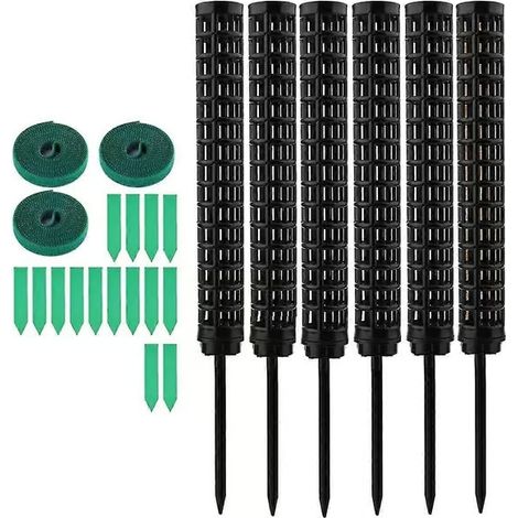 Tuteur pour Monstera, bâtonnet en mousse, lot de 6 supports pour plantes, en noix de coco, pour plantes d'intérieur. (1/5)