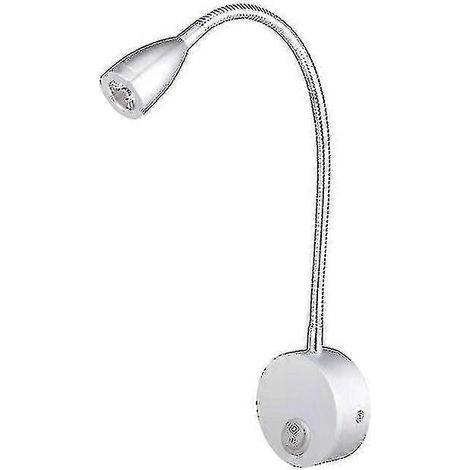 Lampe murale 3W pour la maison, l'hôtel ou un loft, lampe de chevet argentée pour la lecture. (1/5)