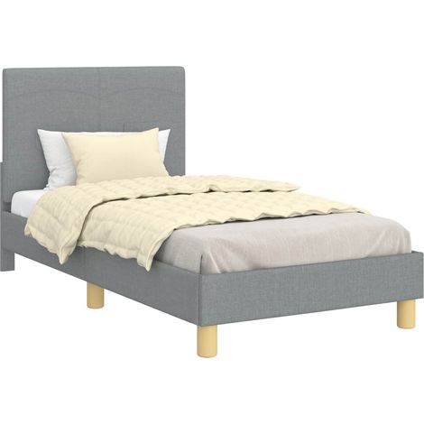 Children's Bed Frame with Headboard Light Grey 80 x 160 cm vidaXL