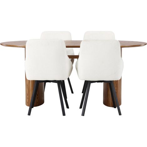 Isolde Essgruppe Esstisch Natur 4 Stühle beige. (1/2)