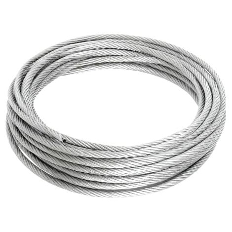 Cable en Acier de 8 mm, Cable en Acier Inoxydable Flexible de 10 m Corde en Fil D'acier 7 x 19 avec Revêtement PVC pour Fixer Vélos Pergolas Tentes Barbecues Tondeuses à Gazon Cordes à Linge (1/5)