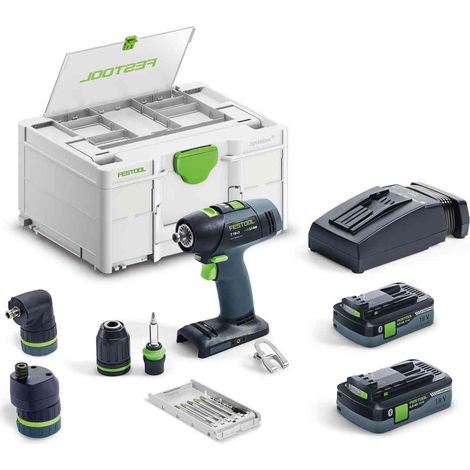 Festool – Perceuse-visseuse sans fil 18V – 2 batteries 4.0Ah – Couple 50Nm pour vissage série – Moteur EC-TEC – 577609