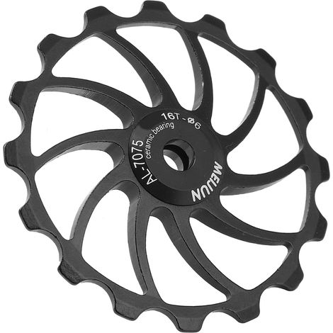 Dérailleur arrière MEIJUN 16T pour VTT et vélos de route, roulements en céramique, galet de guidage, pièces détachées pour roue, noir (1/5)