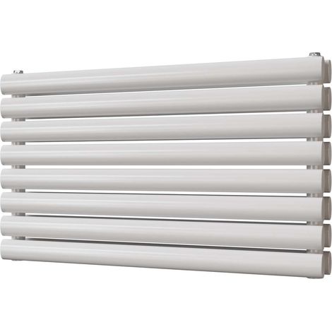 Omeara Axis - White Horizontal Radiator H464mm x W800mm Double Panel