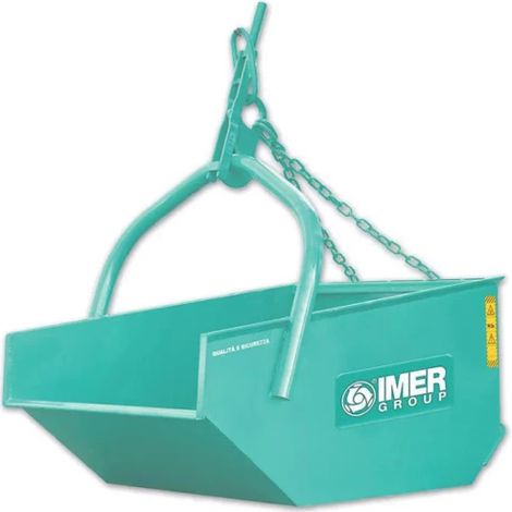 Imer – Benne à béton 350 litres – Crochet pour grutier – Portée 700 kg – Dimensions 840x1200x1100 mm – Poids 70 kg