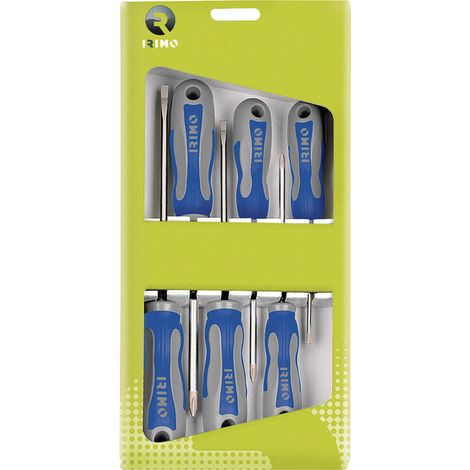Destornilladores 2 planos, 2 rectos, 2 ph en caja de cartón, 6 piezas (1/2)