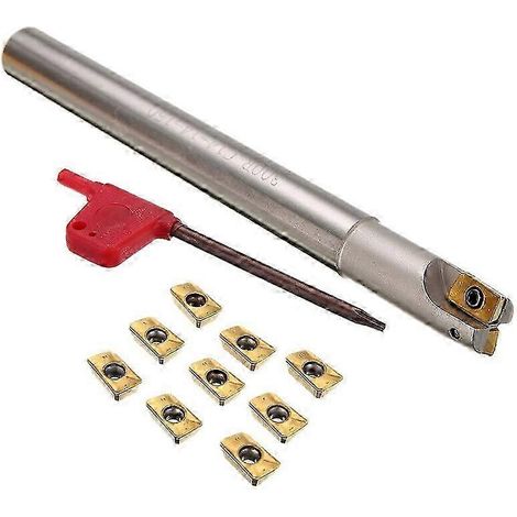 Porte-outil de fraisage 300R C14-14-130 12 x 130 mm + 10 plaquettes APMT1135PDER + clé pour fraiseuse CNC bs (1/5)