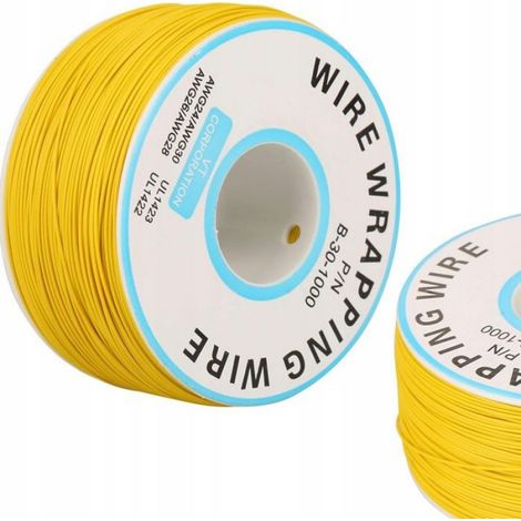 Fil Kynar - 0,25 mm - 200 m - Jaune - Cuivre Étainé - Isolation PVC - -60 à 105 °C - 300 V (1/4)