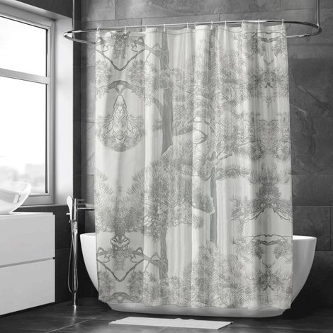 Rideau de douche style encre abstrait fluide, tissu salle de bain imperméable, 150x180 cm