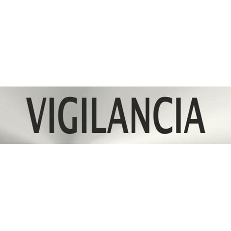 Señal Informativa de vigilancia, de 0'8mm y 50 x 200 mm de acero inoxidable SEKURECO