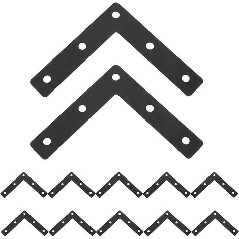Unomor Lot de 12 équerres d angle en fer noir peinture (1/5)