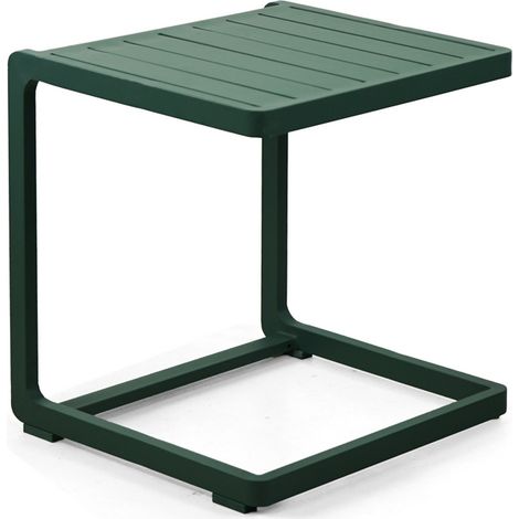 Tavolino da giardino per lettino prendisole in alluminio verde - Chiara (1/5)