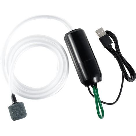 Pompe à oxygène USB 5 W silencieuse et économe en énergie, mini, avec pierre à air. Accessoires pour aquarium. (1/5)