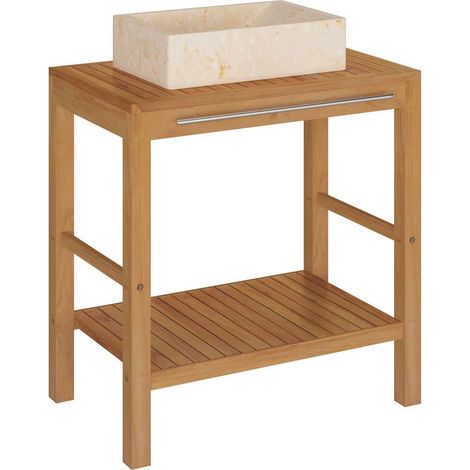 Maison Exclusive - Waschtisch Massivholz Teak mit Waschbecken Mar (1/5)