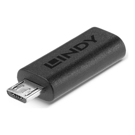 Lindy 41903 cambiador de género para cable USB Type C USB Type Micro-B Negro