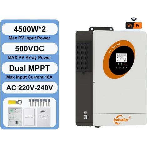 Onduleur Solaire, Technologie Dual MPPT, Conversion Énergétique Efficace, 6000W WiFi, 220-240V (1/2)