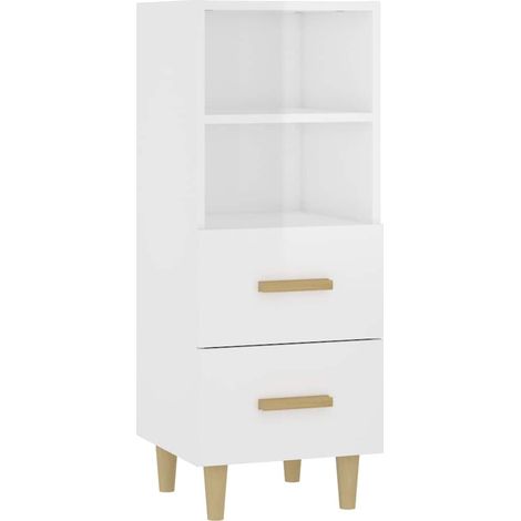 Maison Exclusive - Aparador de madera contrachapada blanco brilla (1/5)