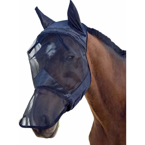 Bonnet anti-mouche Premium,CareMaster Masque Anti-Mouches Protection Anti-UV Oreilles et Naseaux Noir,--Lefou` (1/5)