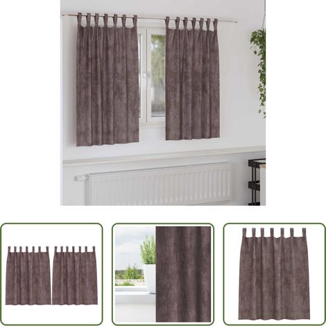 vidaXL Cortinas de Terciopelo 2 uds. Marrón 140 x 140 cm Terciopelo (1/5)