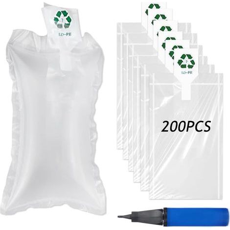 200 Pièces Film de Coussin D'air avec Pompe à Air, Matériau de Remplissage Coussins à Bulles Matériau D'emballage pour Lemballage Et Lexpédition (1/5)
