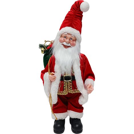Statuetta decorativa Babbo Natale con sacco e carillon decorazione natalizia (1/2)