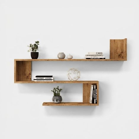 Design-Wandregal aus Melamin Nyru - Natur (1/3)