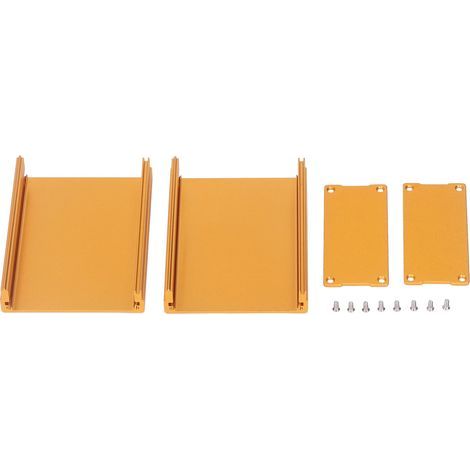 Electronic project box, slotted type, sandblasted and oxidized aluminum alloy power junction box, gold finish (1/5)