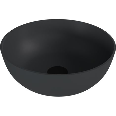 Vasque à poser BANERA ROND, marbre coulé, dia. 39 cm, anthracite mat (1/4)
