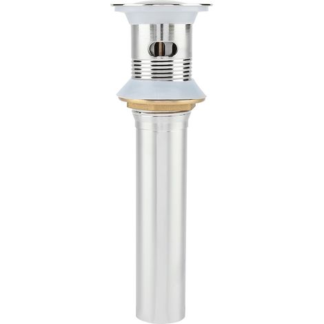 G1 1/4" Chrom-Edelstahl-Waschbecken mit Überlauf und Ablaufmechanismus (1/5)
