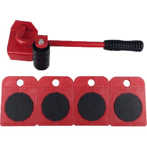 Kit De Déplacement - Plaques De Glissement + Levier + Roulettes + Sac À Outils - Pour Meubles Lourds - 4 Pièces (1/3)