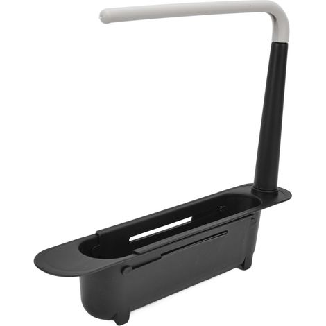 Ausziehbare Spülbeckenablage, Abtropfkorb, Handtuchhalter, Küchenschublade, Haken, schwarzes Ablagefach (Farbe zufällig) (1/5)