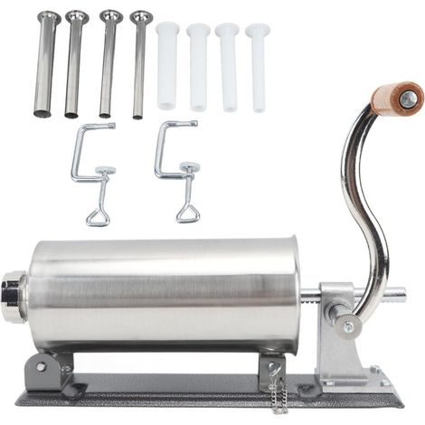 Machine de remplissage horizontale manuelle de fabricant de saucisses de la maison 3L d'acier inoxydable de bourreur de saucisse pour la cuisine (1/5)