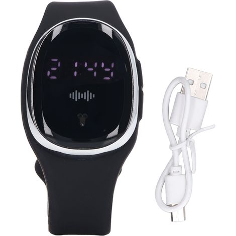 Bracelet Anti-Moustiques Ultrasonique Rechargeable USB - Noir - Enfants et Femmes Enceintes - Sport Extérieur (1/5)