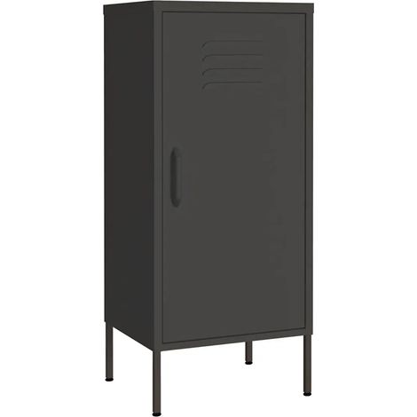 Armoire de rangement anthracite 42,5 x 35 x 101,5 cm avec 2 étagères réglables durable style moderne en acier anthracite (1/5)