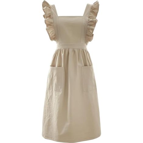 Tablier Femmes en Coton Respirant à dos Croisé et 2 Poches Latérales (1/5)