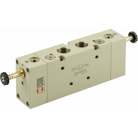 Riegler 5/3-Wegeventil, elektropn., ext. Steuerl., Mitte belüftet, G 1/2