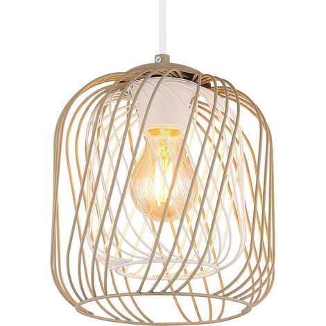 Pendelleuchte Hängelampe Esstischlampe LED Wohnzimmerlampe sand weiß H 150 cm