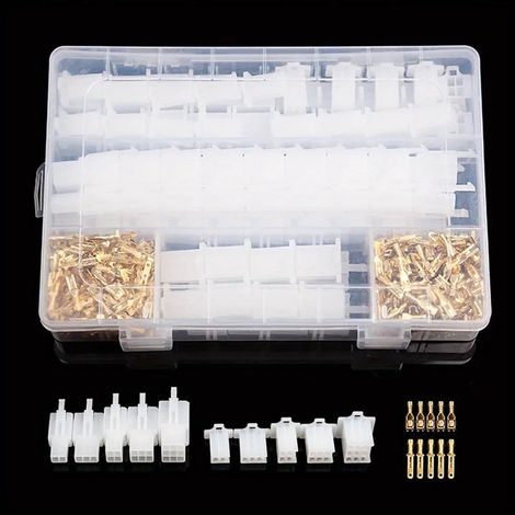 Paquete de 580 conectores de cable de 2, 3, 4, 6 y 9 pines - Conectores planos de 2,8 mm - Terminales de cable - Conectores planos macho y hembra - Conectores para cables de coche (1/5)